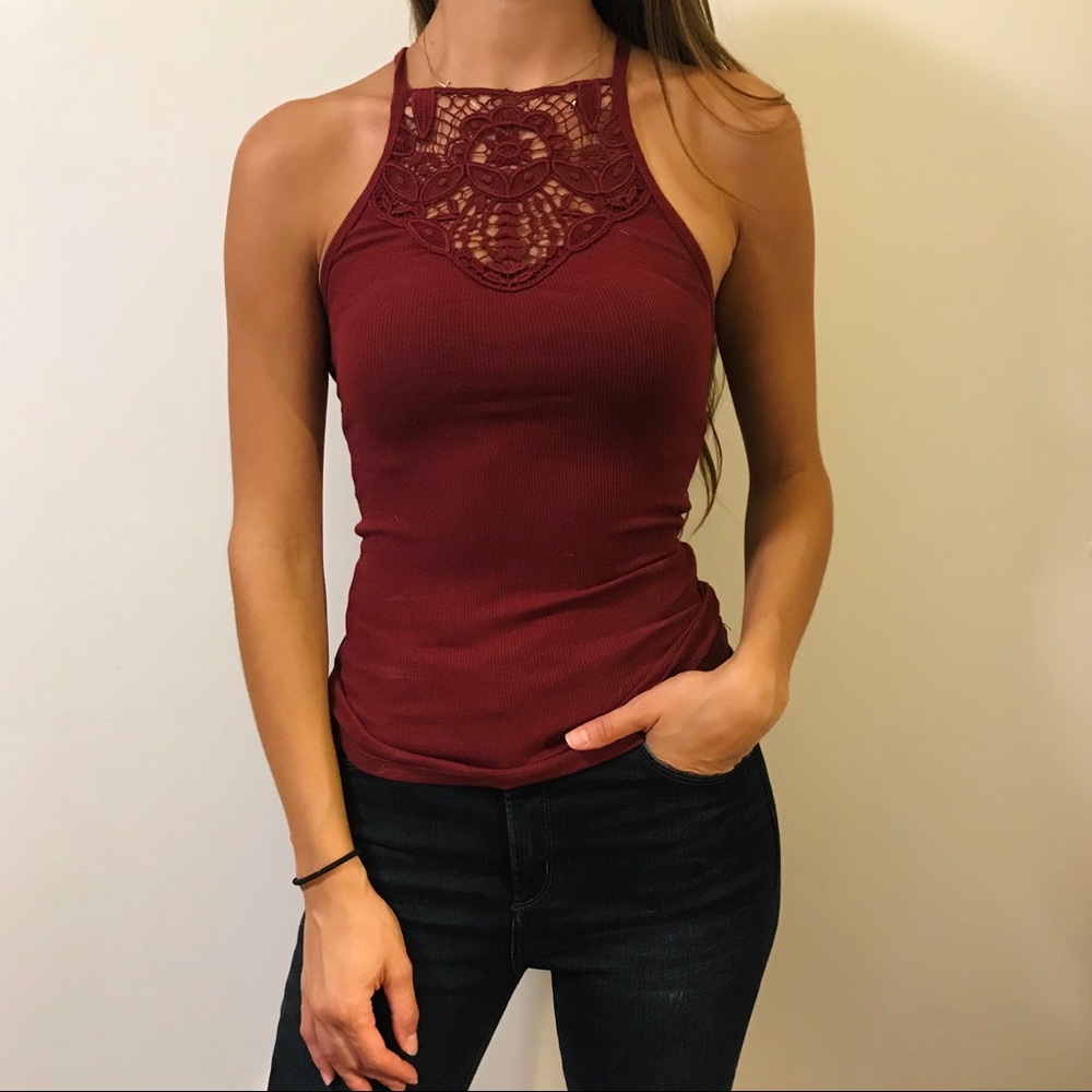 Hollister Red Lace Top Tank
